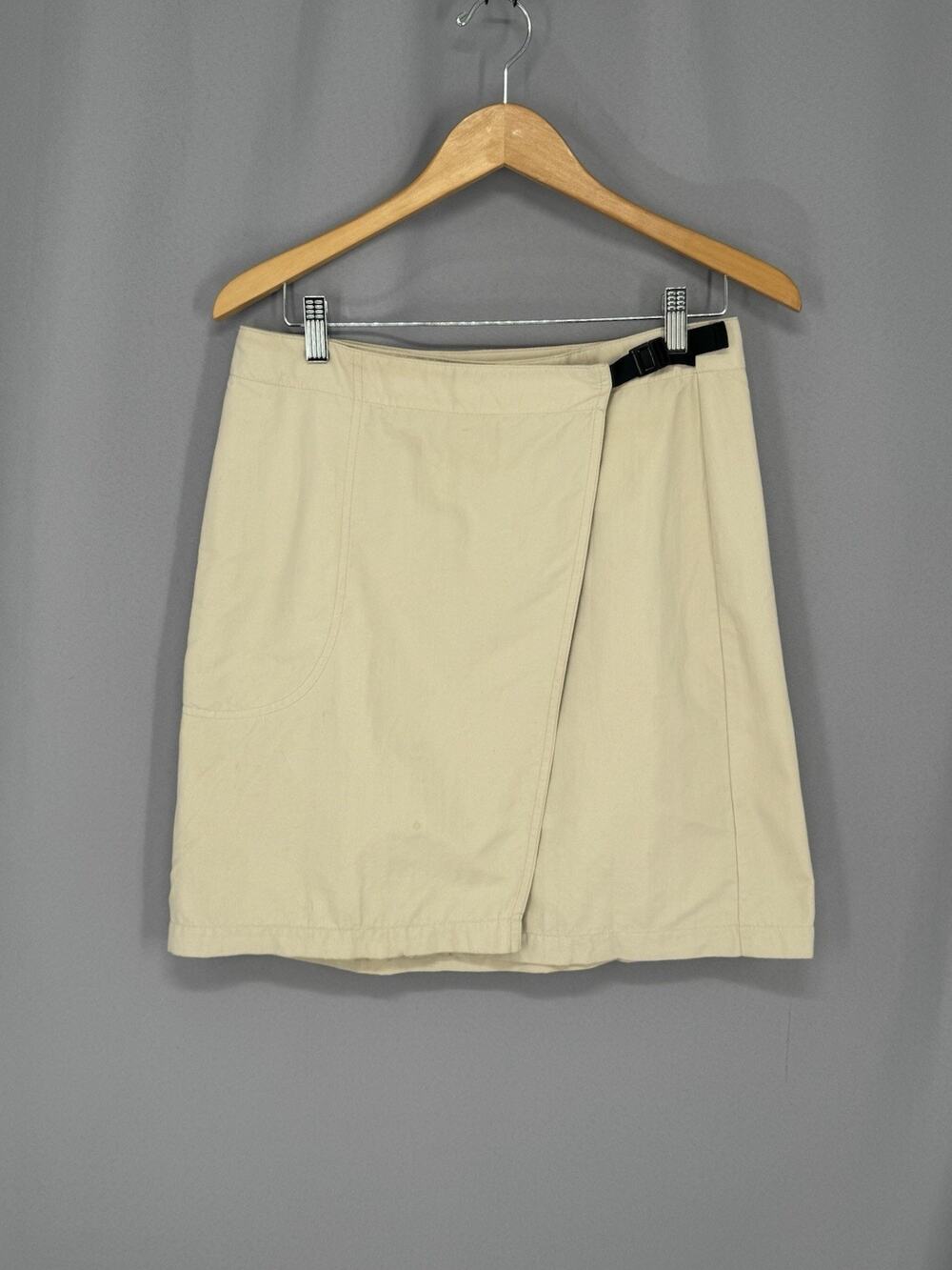 Vtg Patagonia Wrap Skirt Women Size 10 Beige Nylon Hiking Outdoor Gorpcore